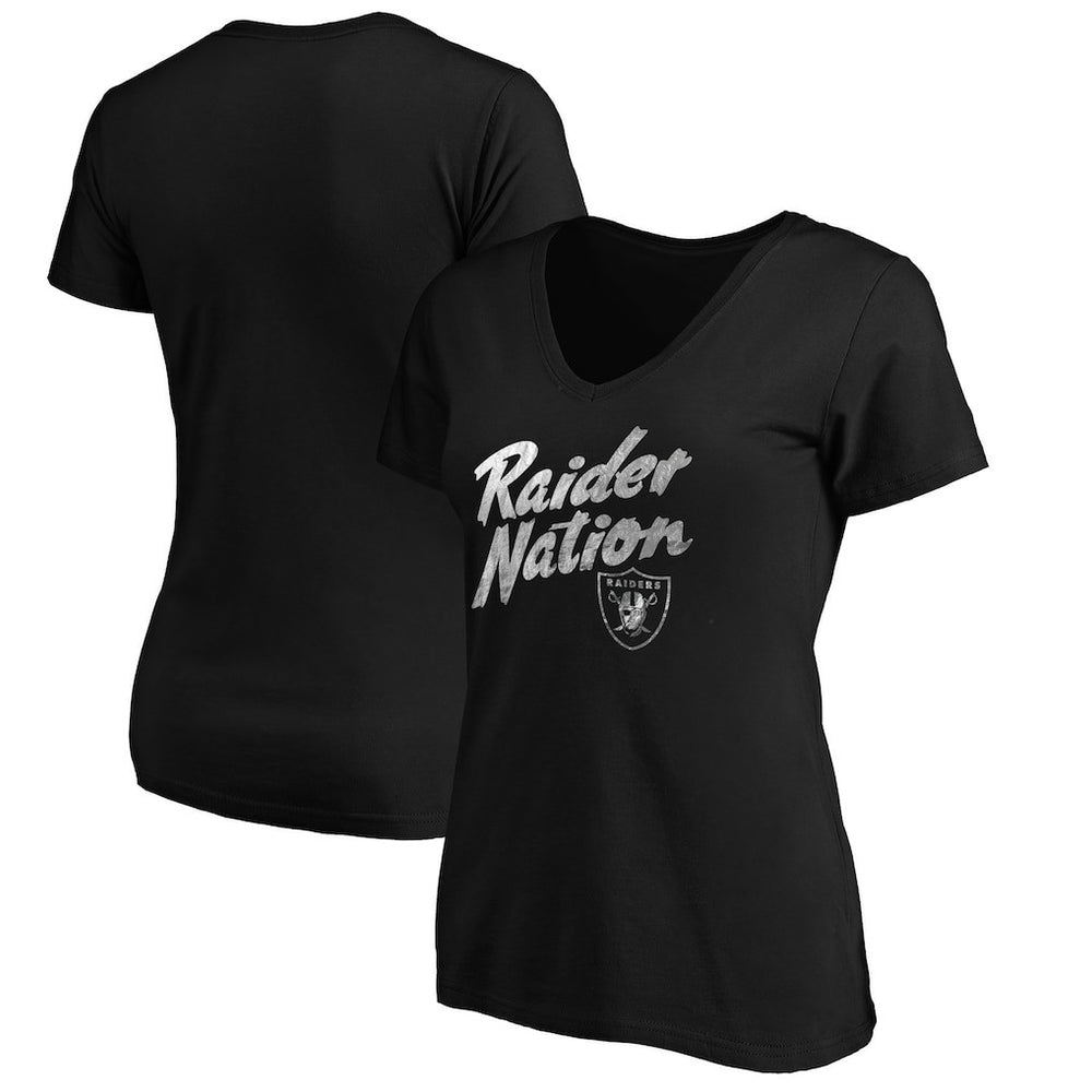 Las Vegas Raiders  Women's Hometown Collection Raider Nation V-Neck T-Shirt