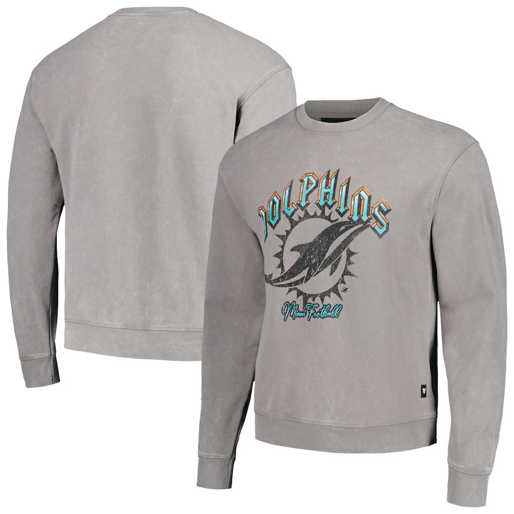 Miami Dolphins  The Wild Collective Unisex Distressed Pullover Sweatshirt