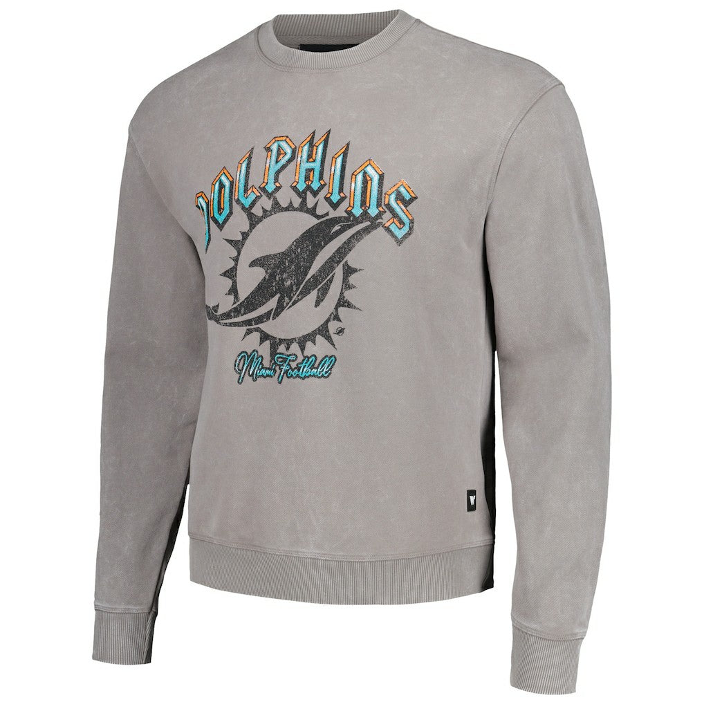 Miami Dolphins  The Wild Collective Unisex Distressed Pullover Sweatshirt