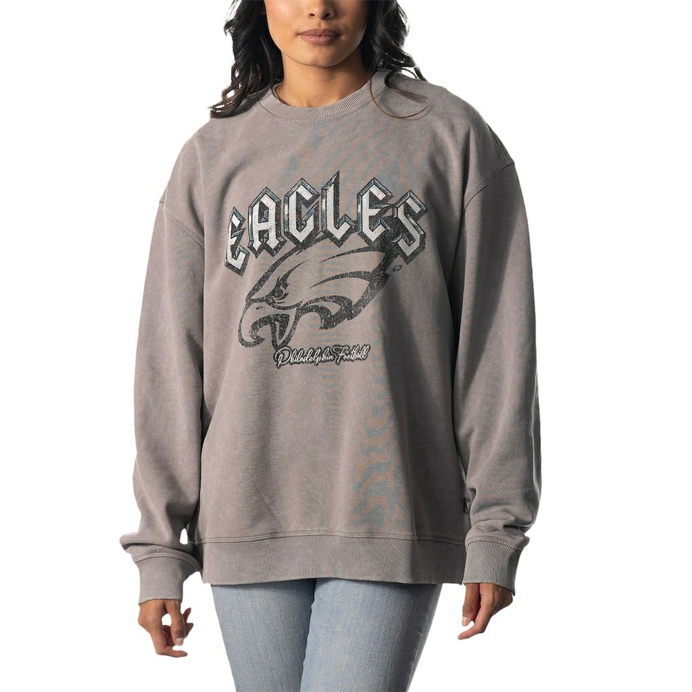 Philadelphia Eagles  The Wild Collective Unisex Distressed Pullover Sweatshirt