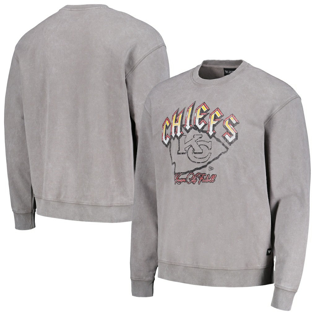 Kansas City Chiefs  The Wild Collective Unisex Distressed Pullover Sweatshirt