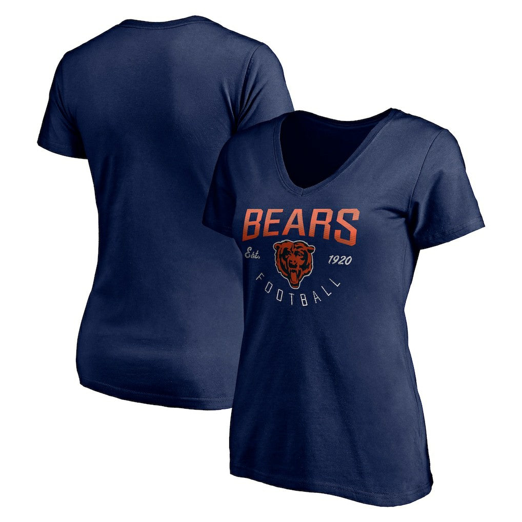Chicago Bears  Women's Live For It V-Neck T-Shirt