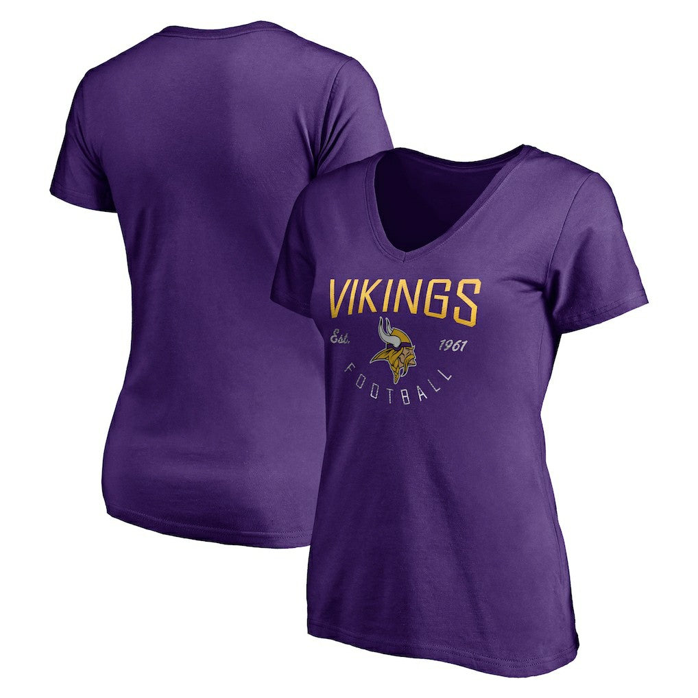 Minnesota Vikings  Women's Live For It V-Neck T-Shirt