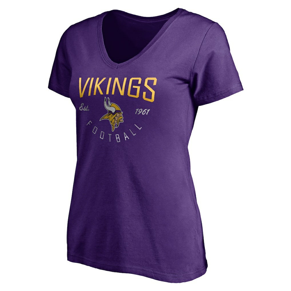 Minnesota Vikings  Women's Live For It V-Neck T-Shirt