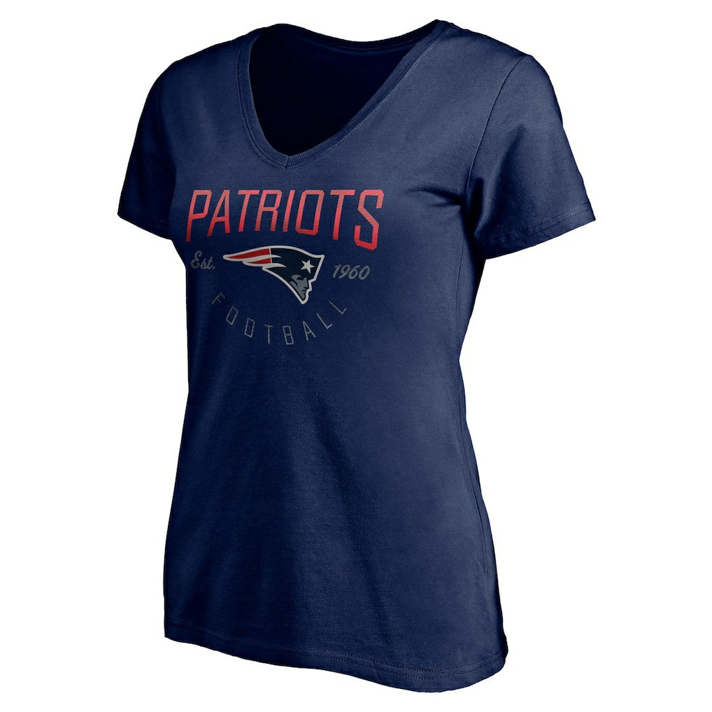 New England Patriots  Women's Live For It V-Neck T-Shirt