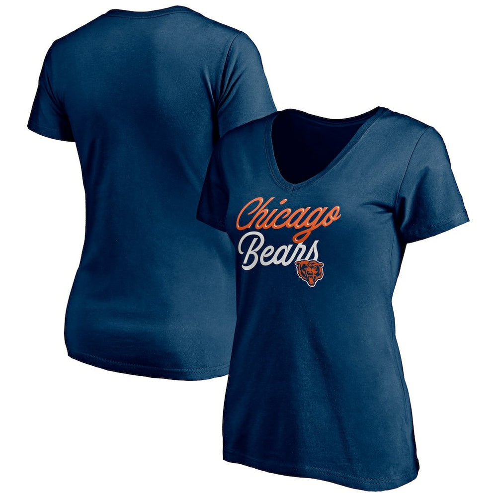 Chicago Bears  Women's Long Stride V-Neck T-Shirt