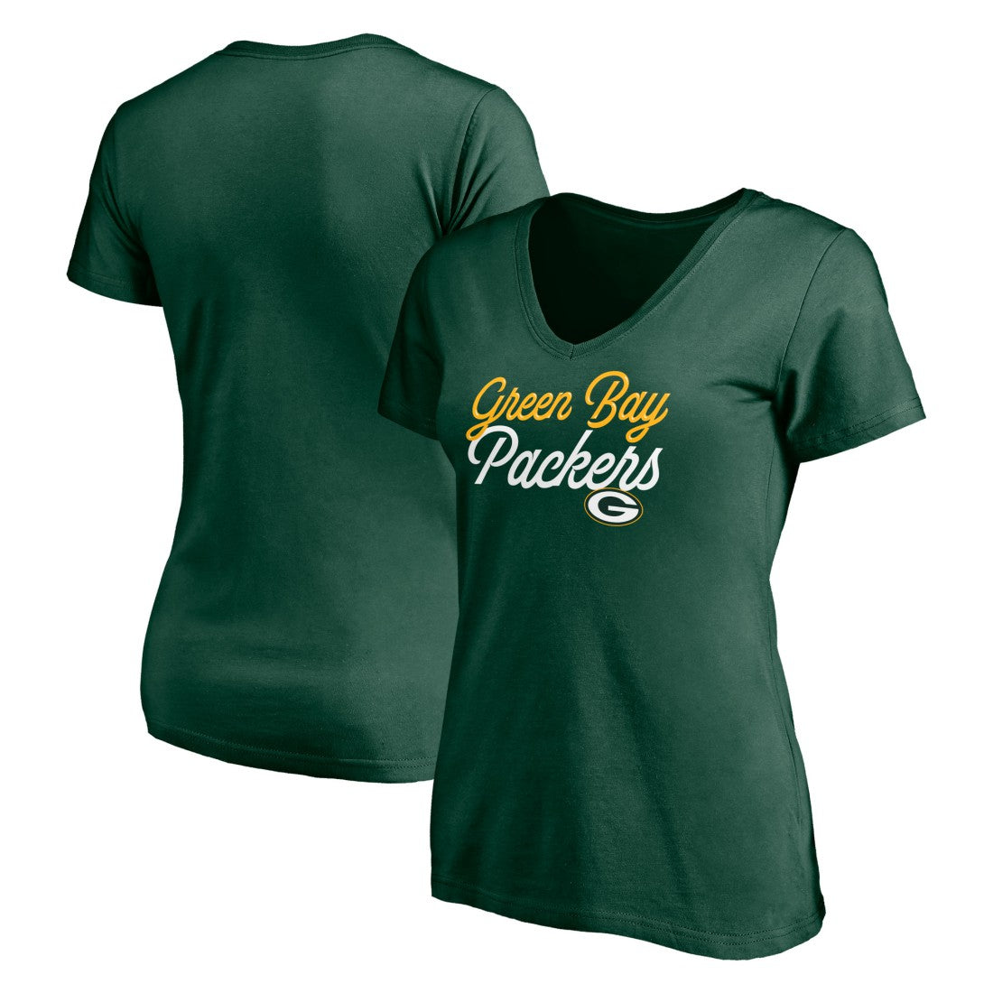 Green Bay Packers  Women's Long Stride V-Neck T-Shirt