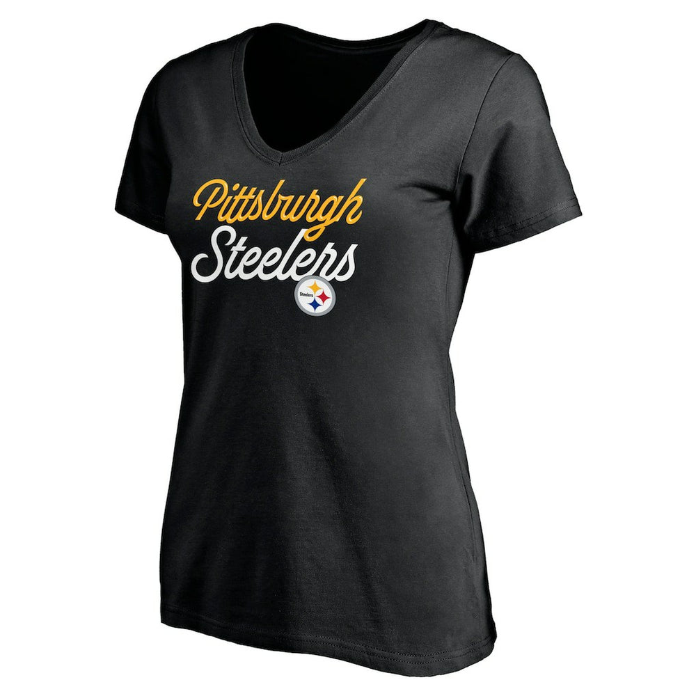 Pittsburgh Steelers  Women's Long Stride V-Neck T-Shirt