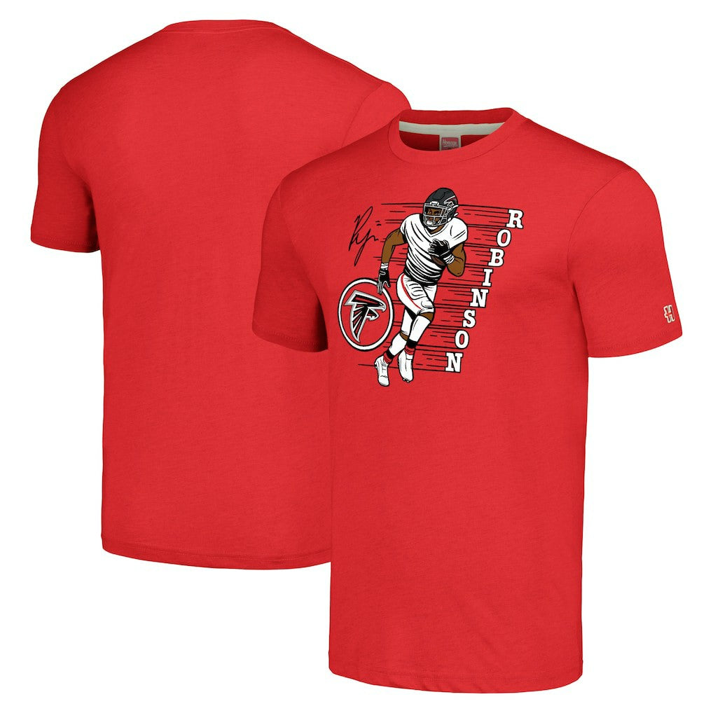 Atlanta Falcons  Bijan Robinson  Homage Unisex Caricature Player Tri-Blend T-Shirt