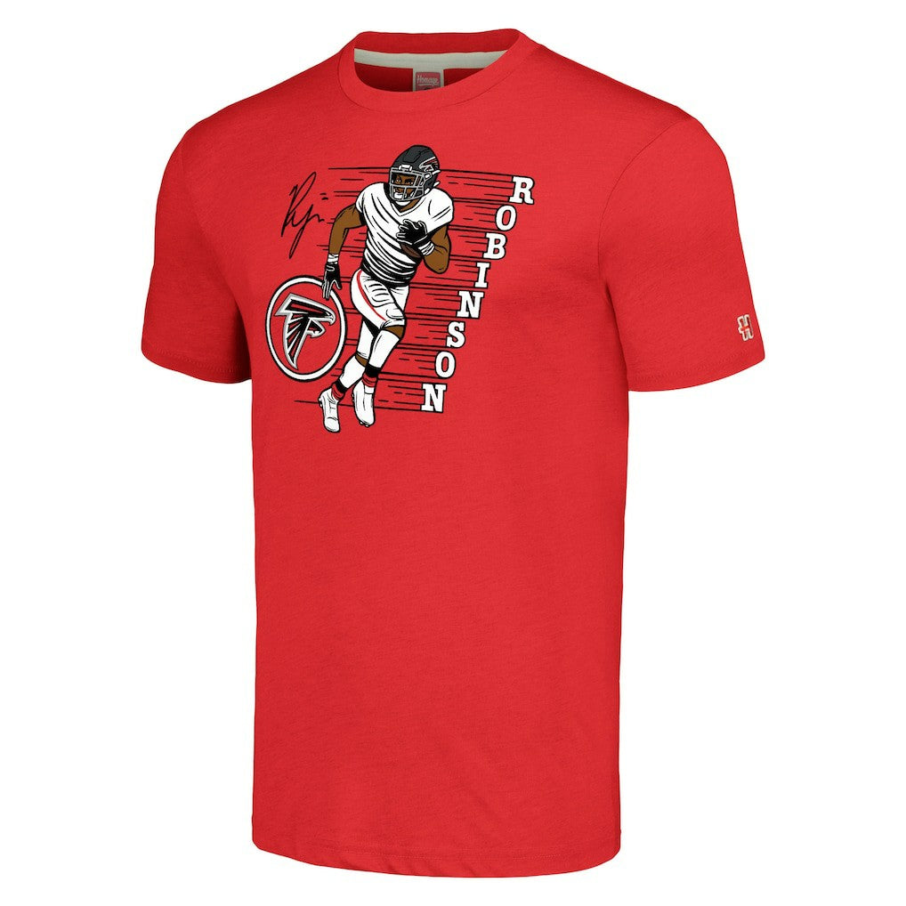 Atlanta Falcons  Bijan Robinson  Homage Unisex Caricature Player Tri-Blend T-Shirt