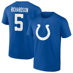 Indianapolis Colts Fanatics Anthony Richardson  Icon Name & Number T-Shirt
