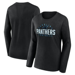Carolina Panthers Fanatics Women's Plus Size Foiled Play Long Sleeve T-Shirt