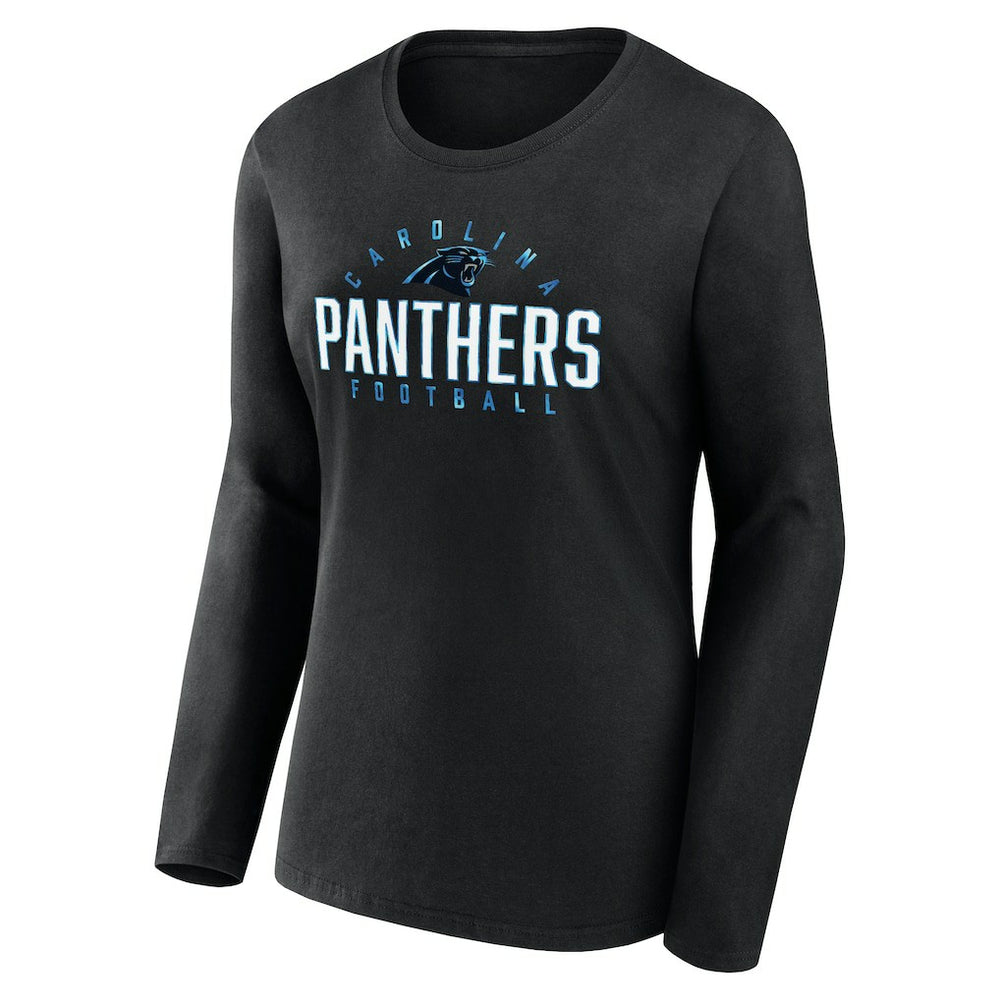 Carolina Panthers Fanatics Women's Plus Size Foiled Play Long Sleeve T-Shirt