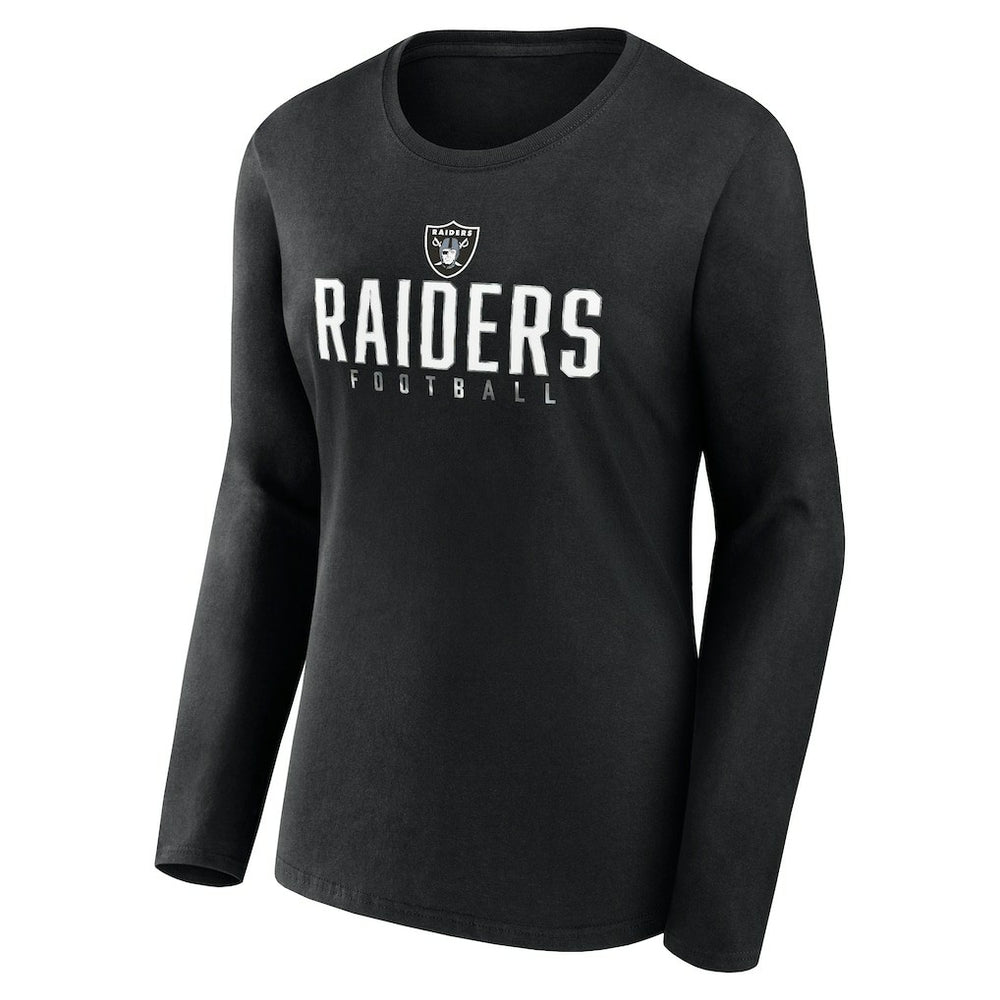 Las Vegas Raiders Fanatics Women's Plus Size Foiled Play Long Sleeve T-Shirt