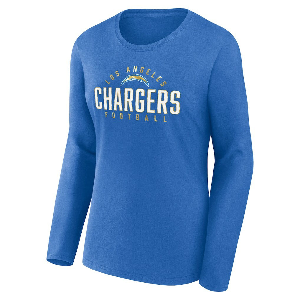 Los Angeles Chargers Fanatics Women's Plus Size Foiled Play Long Sleeve T-Shirt