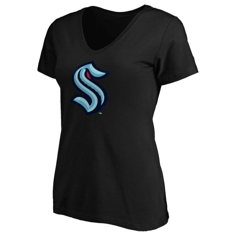 Seattle Kraken Women's Primary Logo V-Neck T-Shirt Outlet