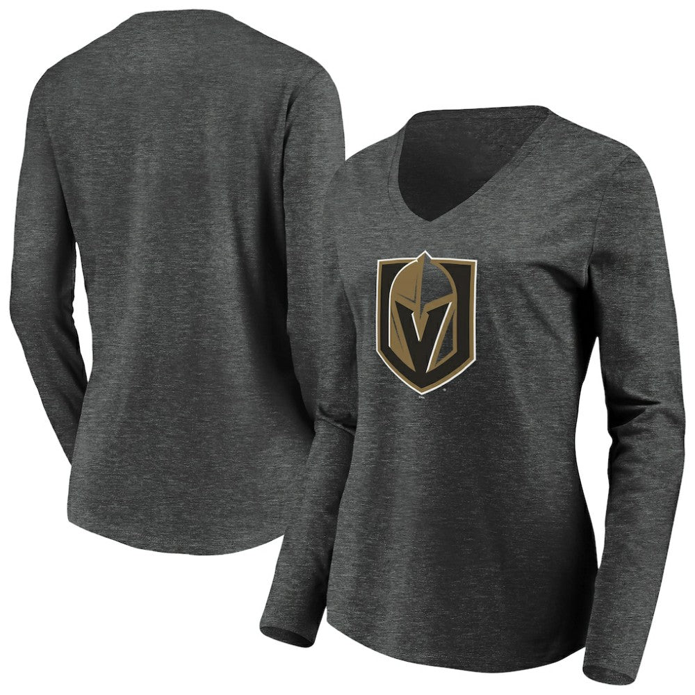 Vegas Golden Knights Women's Primary Logo V-Neck Long Sleeve T-Shirt Discount