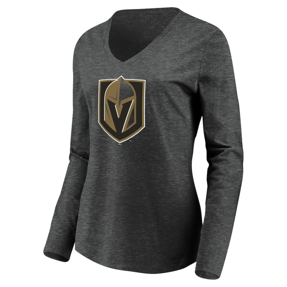 Vegas Golden Knights Women's Primary Logo V-Neck Long Sleeve T-Shirt Discount