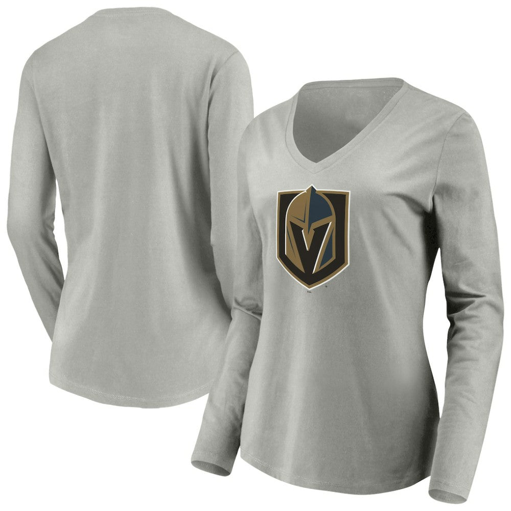 Vegas Golden Knights Women's Primary Logo V-Neck Long Sleeve T-Shirt Online