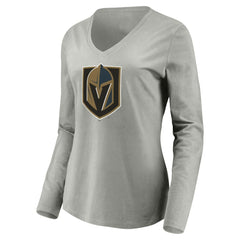 Vegas Golden Knights Women's Primary Logo V-Neck Long Sleeve T-Shirt Online