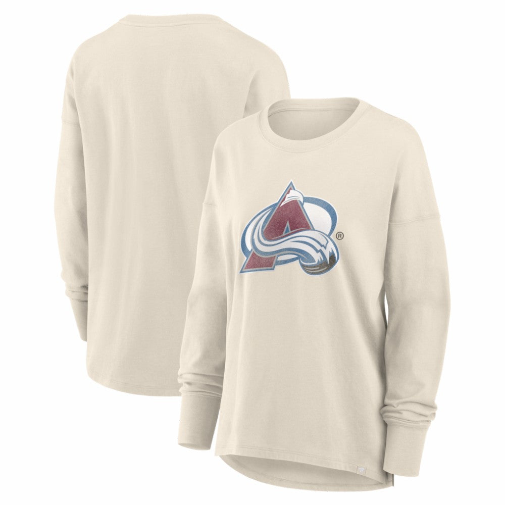 Colorado Avalanche Fanatics Women's Distressed Logo Long Sleeve T-Shirt For Sale