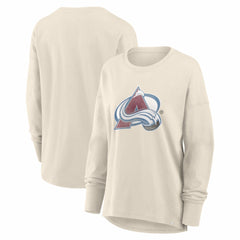 Colorado Avalanche Fanatics Women's Distressed Logo Long Sleeve T-Shirt For Sale