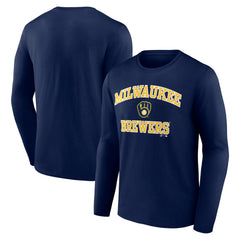 Milwaukee Brewers Logo Athletic Heart & Soul Long Sleeve T-Shirt | MLB Shop