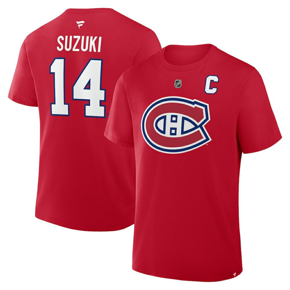 Nick Suzuki Montreal Canadiens Fanatics Authentic Stack Name & Number T-Shirt Online