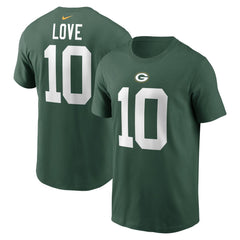 Green Bay Packers Nike Jordan Love  Player Name & Number T-Shirt