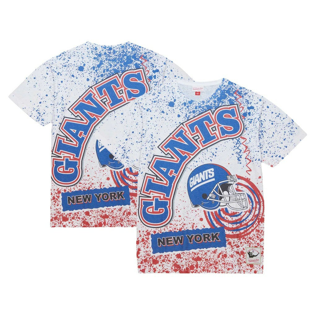 New York Giants Mitchell & Ness Big & Tall Allover Print T-Shirt