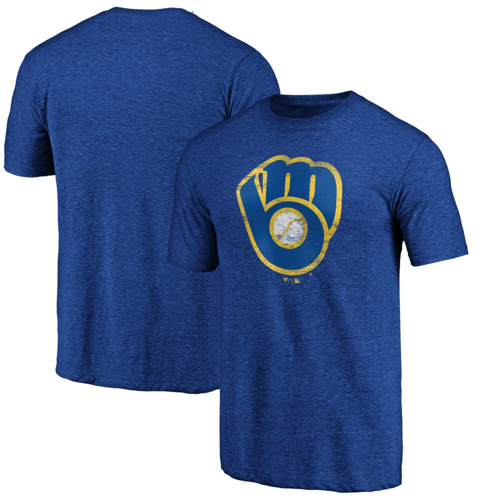 Milwaukee Brewers Official Logo Tri-Blend T-Shirt | MLB New