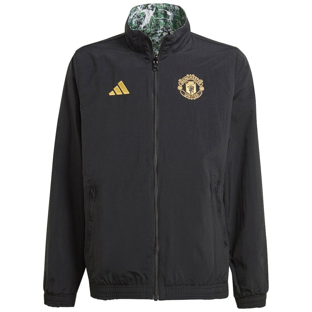 Manchester United x Stone Roses Originals Youth 2023/24 Reversible Anthem Full-Zip Jacket Black - Adidas