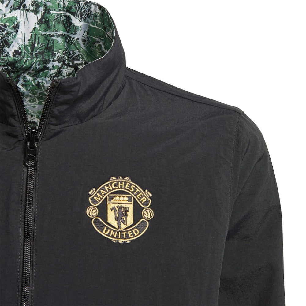 Manchester United x Stone Roses Originals Youth 2023/24 Reversible Anthem Full-Zip Jacket Black - Adidas