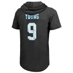 Carolina Panthers  Bryce Young  Majestic Threads Player Name & Number Tri-Blend Slim Fit Hoodie T-Shirt