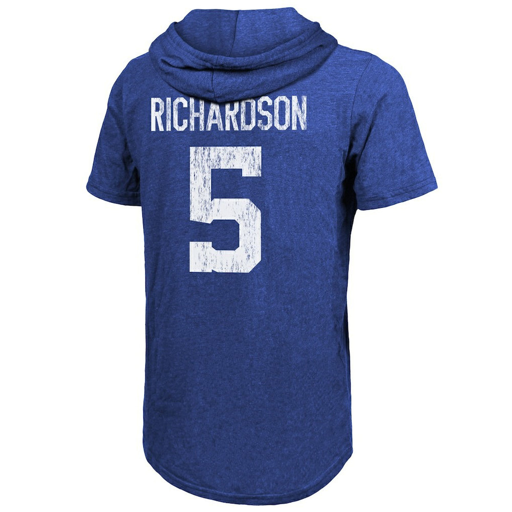 Indianapolis Colts  Anthony Richardson  Majestic Threads Player Name & Number Tri-Blend Slim Fit Hoodie T-Shirt