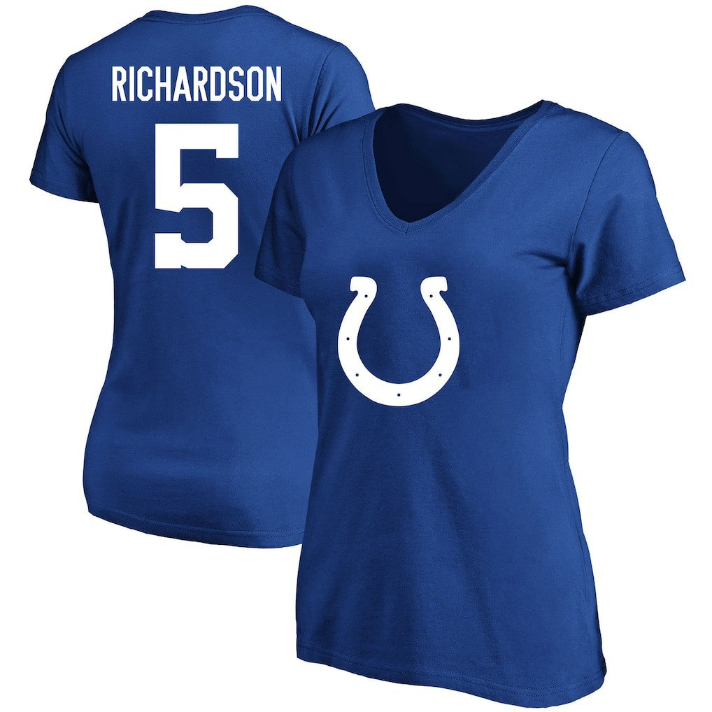 Indianapolis Colts  Anthony Richardson  Women's Plus Size Fair Catch Name & Number Scoop Neck T-Shirt