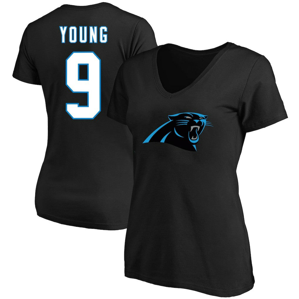Carolina Panthers  Bryce Young  Women's Plus Size Fair Catch Name & Number Scoop Neck T-Shirt