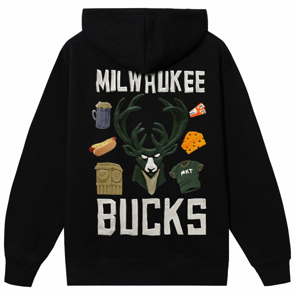Milwaukee Bucks NBA x MARKET Unisex Claymation Pullover Hoodie Outlet