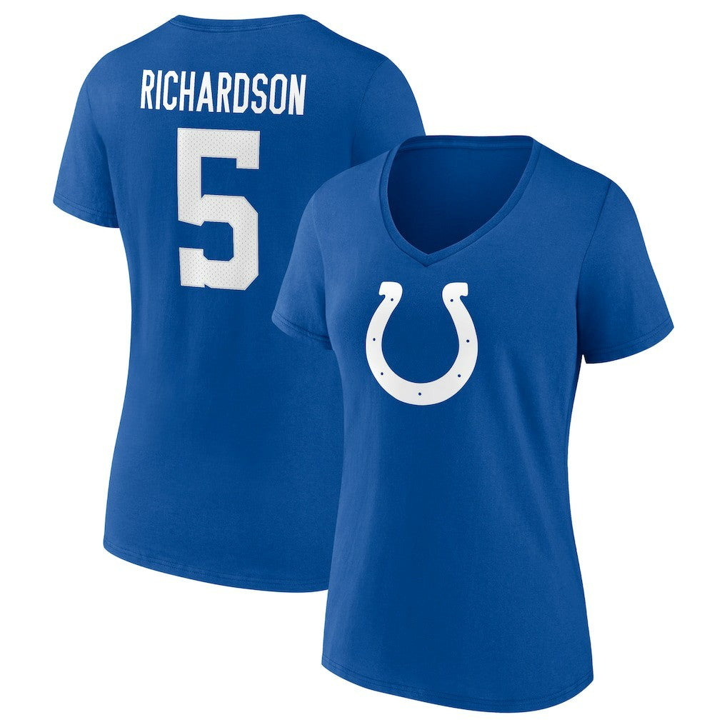 Indianapolis Colts Fanatics Anthony Richardson  Women's Icon Name & Number V-Neck T-Shirt