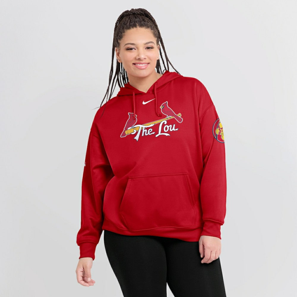St. Louis Cardinals Nike Women's 2024 City Connect Authentic Collection Practice Performance Pullover Hoodie | MLB For sale