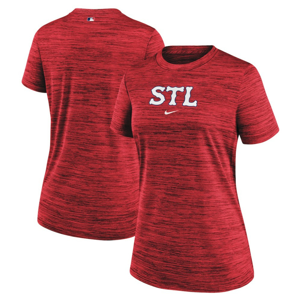 St. Louis Cardinals Nike Women's 2024 City Connect Authentic Collection Practice Velocity T-Shirt | MLB New