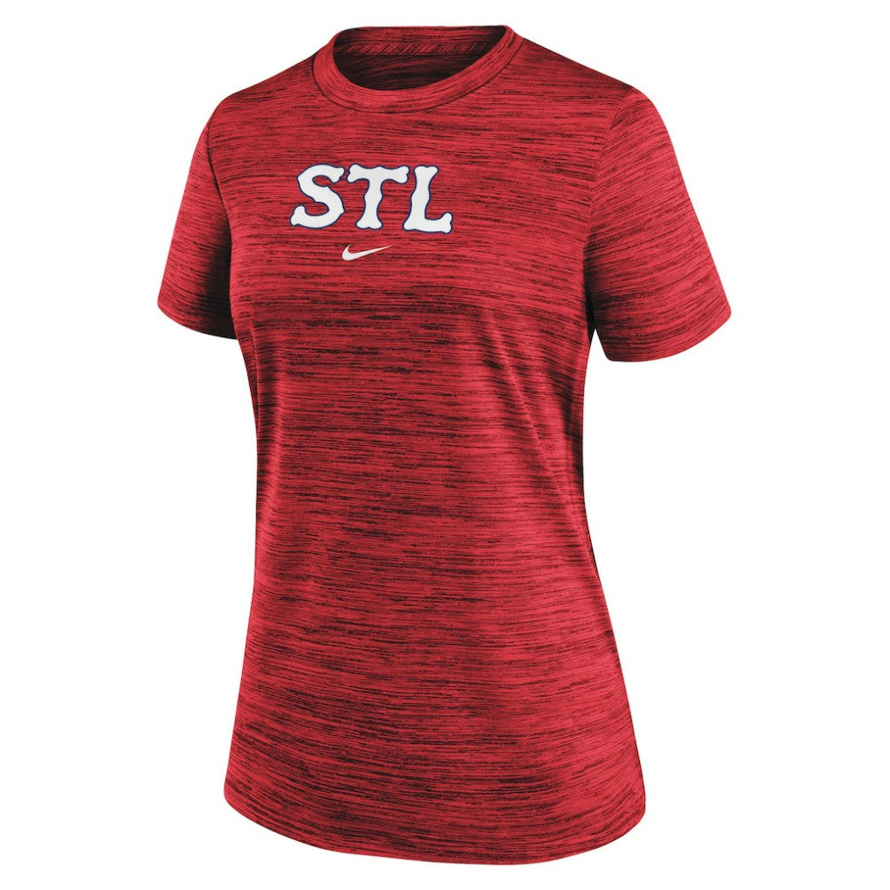St. Louis Cardinals Nike Women's 2024 City Connect Authentic Collection Practice Velocity T-Shirt | MLB New