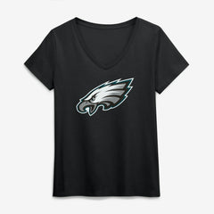 Philadelphia Eagles  Logo Athletic Women's Primary Logo V-Neck T-Shirt