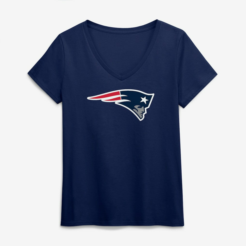New England Patriots  Logo Athletic Women's Primary Logo V-Neck T-Shirt