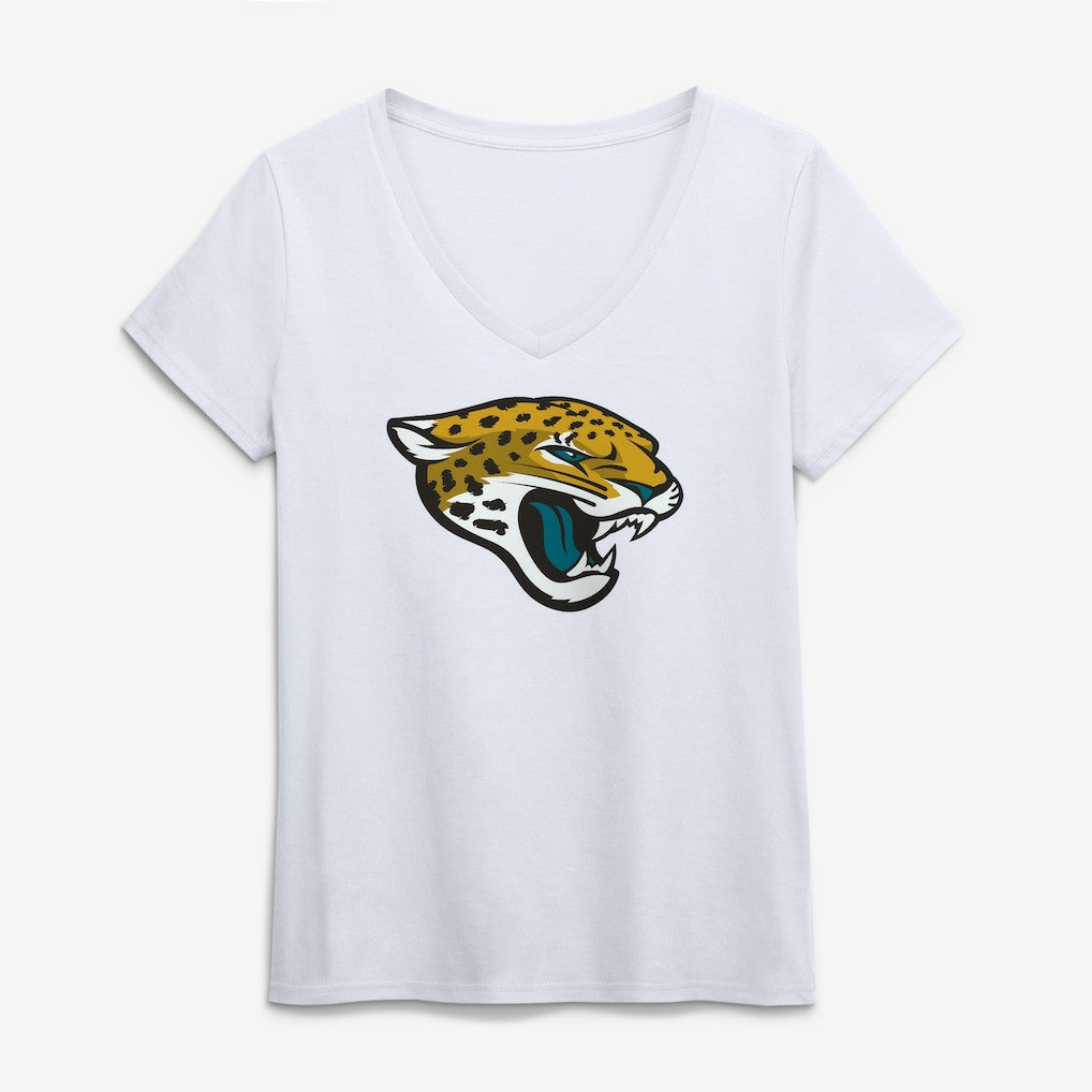 Jacksonville Jaguars  Logo Athletic Women's Primary Logo V-Neck T-Shirt