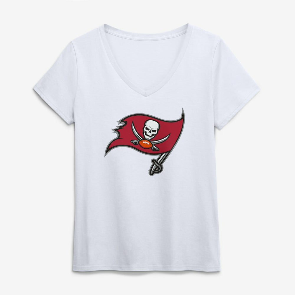 Tampa Bay Buccaneers  Logo Athletic Women's Primary Logo V-Neck T-Shirt