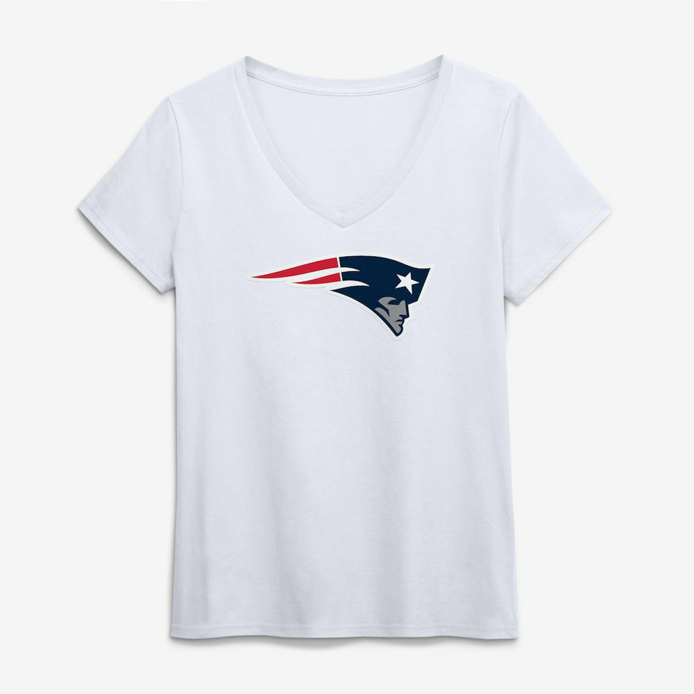 New England Patriots  Logo Athletic Women's Primary Logo V-Neck T-Shirt