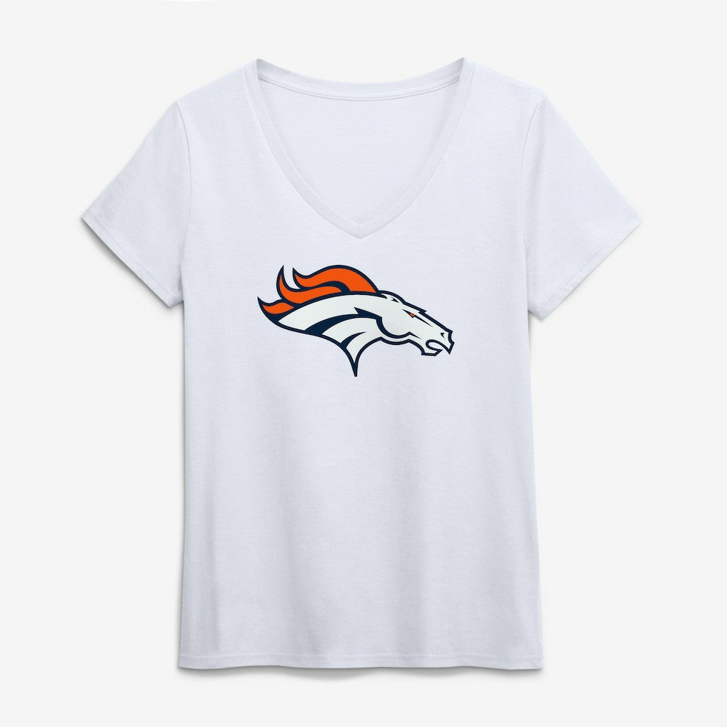 Denver Broncos  Logo Athletic Women's Primary Logo V-Neck T-Shirt