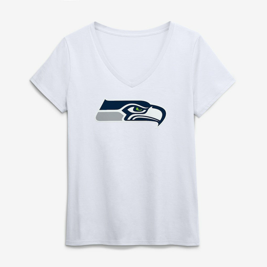 Seattle Seahawks  Logo Athletic Women's Primary Logo V-Neck T-Shirt