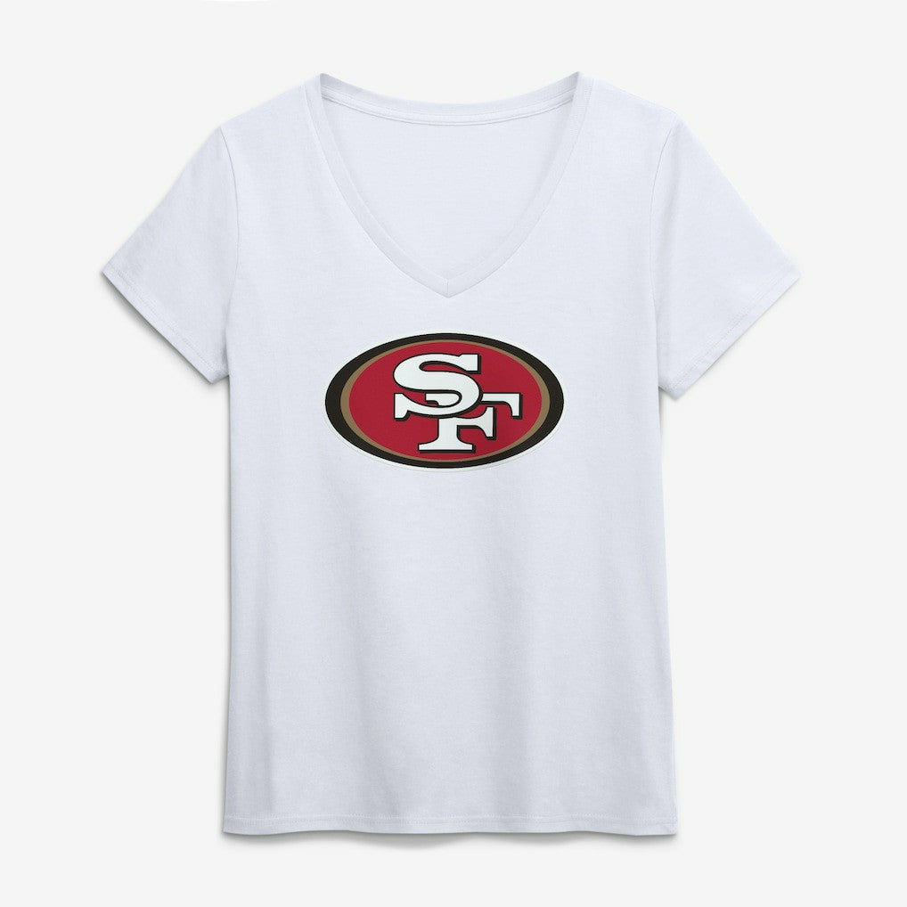 San Francisco 49ers  Logo Athletic Women's Primary Logo V-Neck T-Shirt